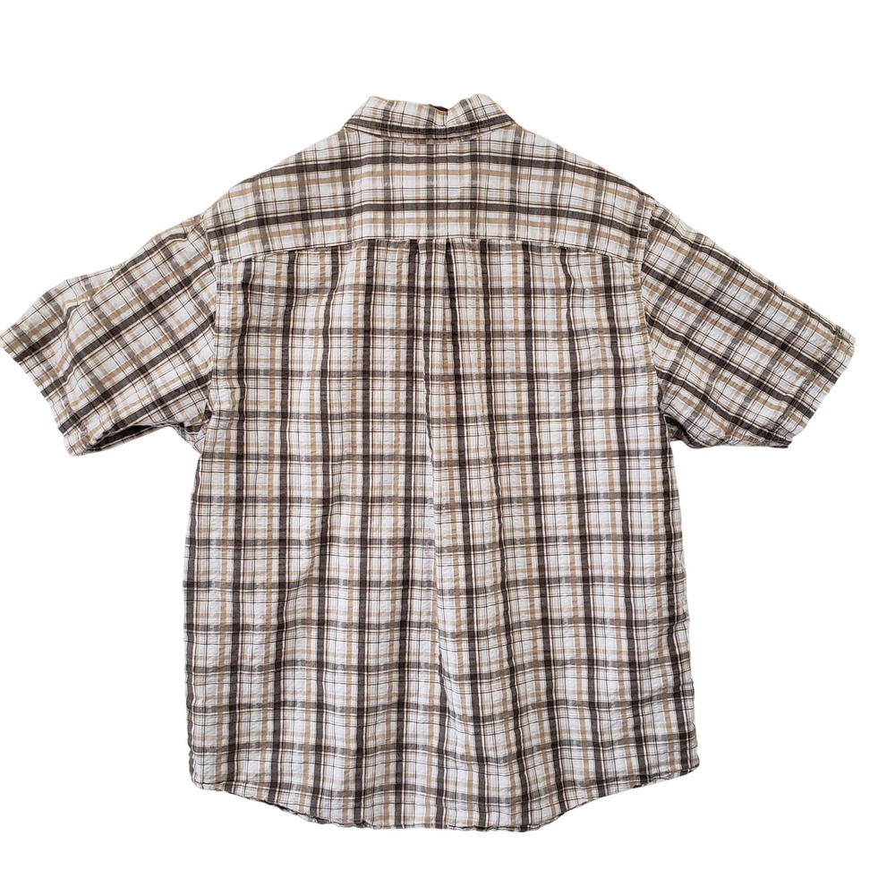 Eddie Bauer Mens Plaid Button Down Shirt Short Sleeve Casual Size L Outdoors - Picture 2 of 5
